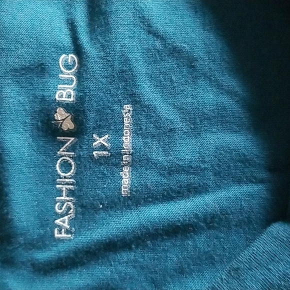 Teal Ruched Sides Tee - Picture 3 of 3